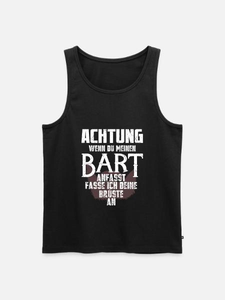 Bart Spruch Bartträger Schnurrbart - Männer Premium Bio Tank Top - Schwarz