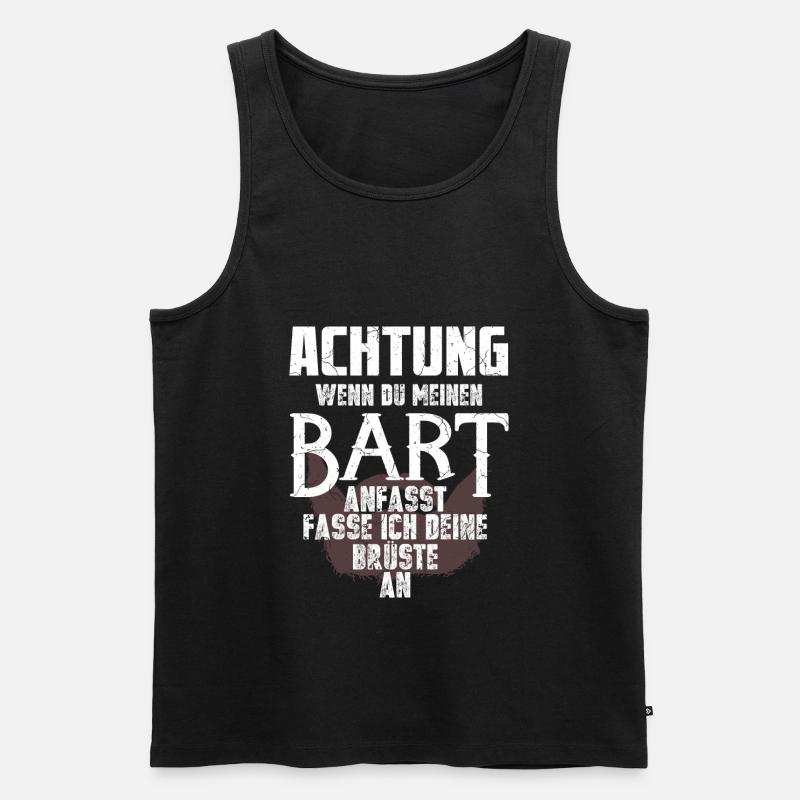 Bart Spruch Bartträger Schnurrbart - Männer Premium Bio Tank Top - Schwarz