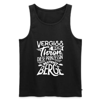 Wandern Spruch Bergsteiger Wanderer Bergsteigen - Men's Premium Organic Tank Top - black - Front - AI Model Male 178 light (178cm)