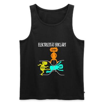 Electrician craftsman saying - Men's Premium Organic Tank Top - black - Front - AI Model Male 178 light (178cm)