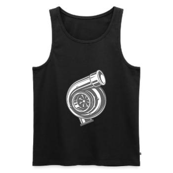 Tuning - Men's Premium Organic Tank Top - black - Front - AI Model Male 178 light (178cm)
