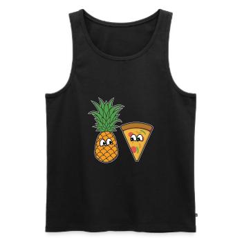 Pizza - Men's Premium Organic Tank Top - black - Front - Michal (187cm)
