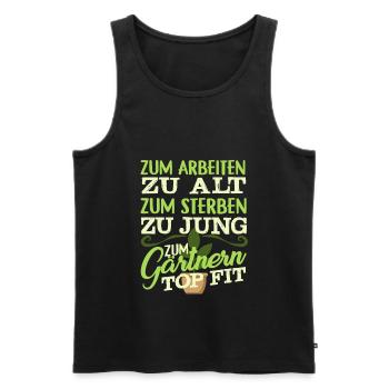 Gärtner Spruch Garten Blumen - Männer Premium Bio Tank Top - Schwarz - Vorne - AI Model Male 178 light (178cm)