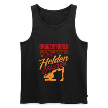 Bagger Spruch Baggerfahrer Baggern - Männer Premium Bio Tank Top - Schwarz - Vorne - AI Model Male 178 light (178cm)