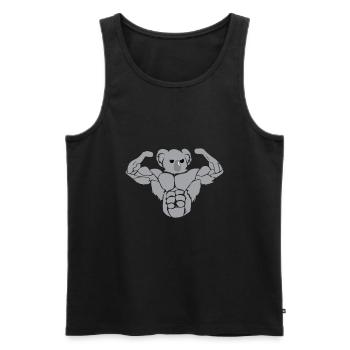 Fitness Gym Sport - Débardeur bio Premium Homme - noir - Devant - Michal (187cm)