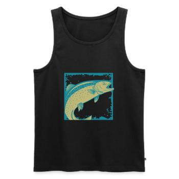 Angler Fischer Fischen Angeln Angelrute Fisch - Männer Premium Bio Tank Top - Schwarz - Vorne - Michal (187cm)