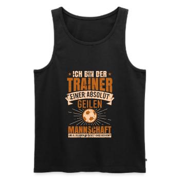 Ich bin der Trainer einer geilen Mannschaft Sport - Männer Premium Bio Tank Top - Schwarz - Vorne - AI Model Male 178 light (178cm)