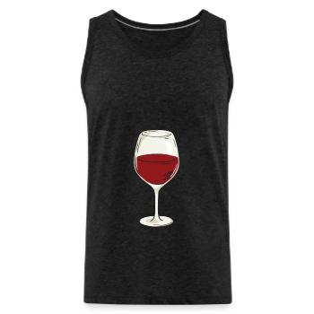 Wine - Men's Premium Organic Tank Top - charcoal grey - Front - Alexander (188cm)
