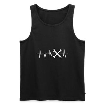 KFZ Mechaniker Werkstatt Herzschlag Auto - Männer Premium Bio Tank Top - Schwarz - Vorne - Michal (187cm)