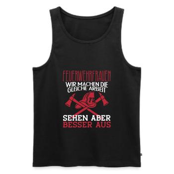Feuerwehrmann Rettungssanitäter Freiwillige - Männer Premium Bio Tank Top - Schwarz - Vorne - Michal (187cm)