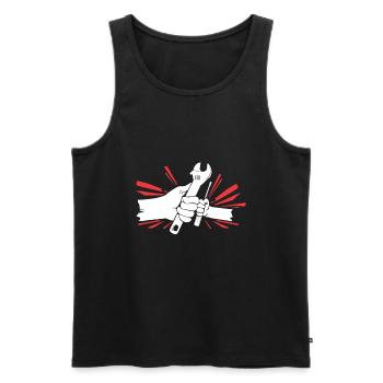 Mechaniker - Männer Premium Bio Tank Top - Schwarz - Vorne - Michal (187cm)