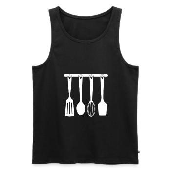 cuisine - Débardeur bio Premium Homme - noir - Devant - Michal (187cm)