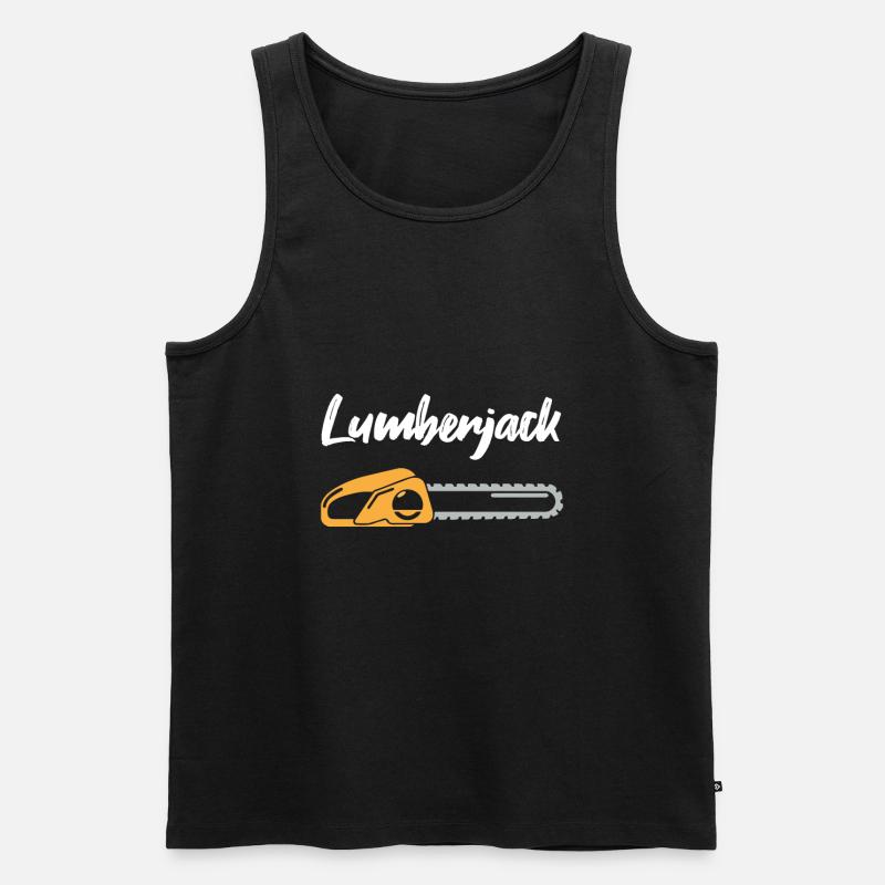Holzfäller - Männer Premium Bio Tank Top - Schwarz