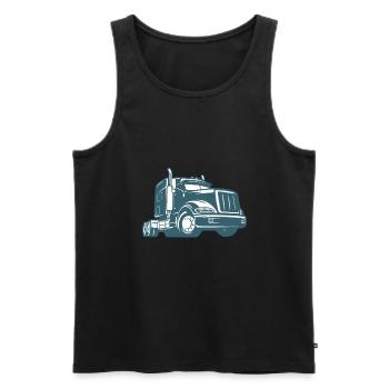 LKW - Männer Premium Bio Tank Top - Schwarz - Vorne - Michal (187cm)