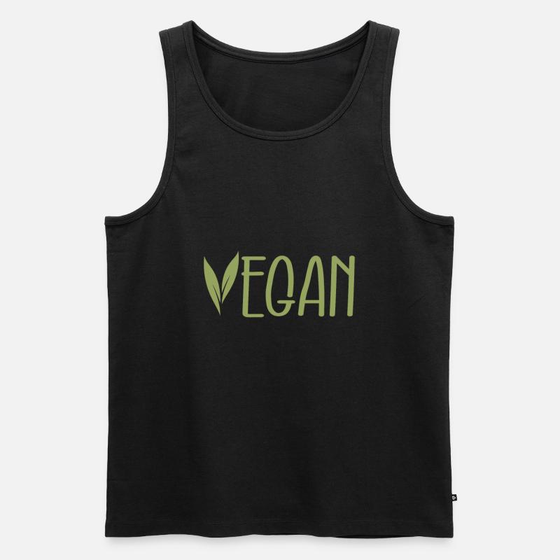 Vegan - Männer Premium Bio Tank Top - Schwarz