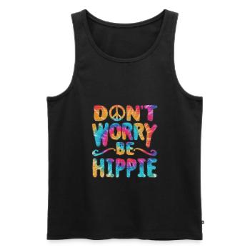 Hippie Vegan Peace Flower - Débardeur bio Premium Homme - noir - Devant - Michal (187cm)