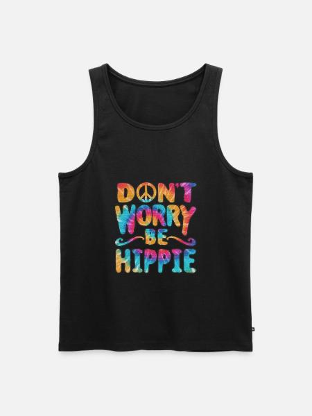 Hippie Vegan Peace Flower - Men's Premium Organic Tank Top - black