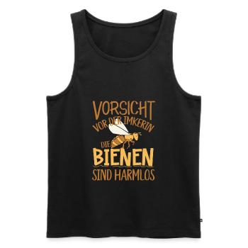 Imker Imkerin Honig - Männer Premium Bio Tank Top - Schwarz - Vorne - Michal (187cm)