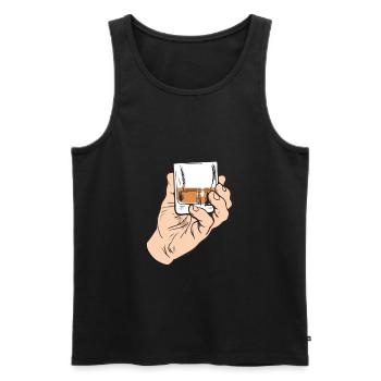 whiskey - Men's Premium Organic Tank Top - black - Front - Michal (187cm)