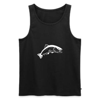 Pêche pêcheur pêche pêcheur canne à pêche - Débardeur bio Premium Homme - noir - Devant - AI Model Male 178 light (178cm)