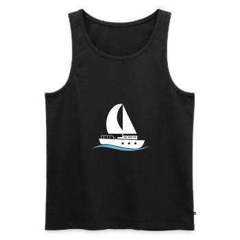 navigation à voile - Débardeur bio Premium Homme - noir - Devant - AI Model Male 178 light (178cm)