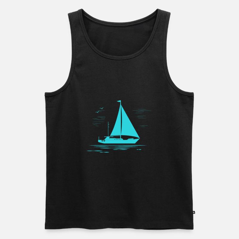 navigation à voile - Débardeur bio Premium Homme - noir