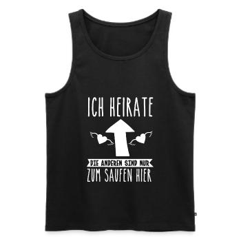 Verlobung Hochzeit Bräutigam - Männer Premium Bio Tank Top - Schwarz - Vorne - AI Model Male 178 light (178cm)