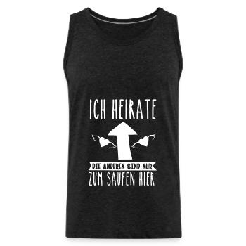 Engagement Wedding Groom - Men's Premium Organic Tank Top - charcoal grey - Front - Alexander (188cm)