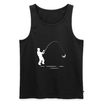 angling - Men's Premium Organic Tank Top - black - Front - AI Model Male 178 light (178cm)
