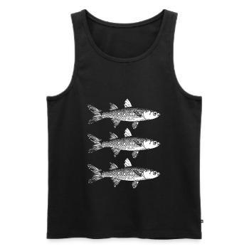 angling - Men's Premium Organic Tank Top - black - Front - AI Model Male 178 light (178cm)