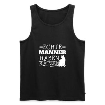 Kitten cat hangover - Men's Premium Organic Tank Top - black - Front - Michal (187cm)