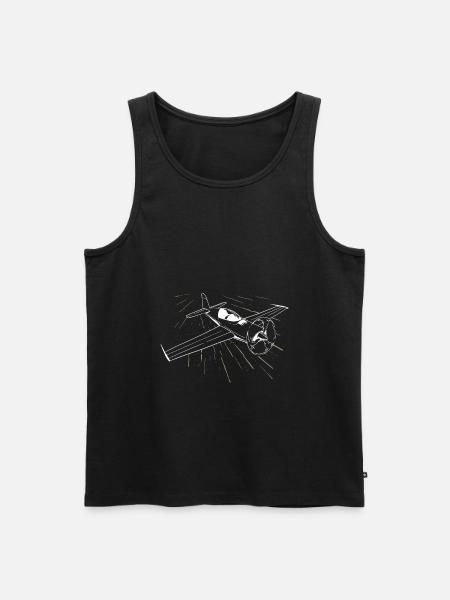 Airplane flying pilot airfield - Men's Premium Organic Tank Top - black