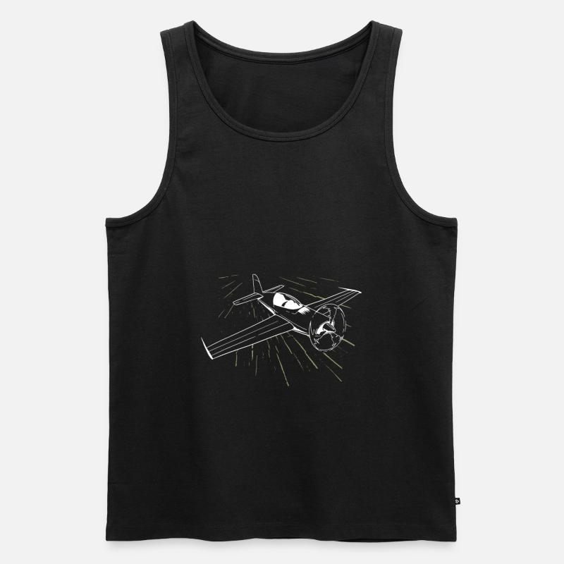 Flugzeug Fliegen Pilot Flugplatz - Männer Premium Bio Tank Top - Schwarz