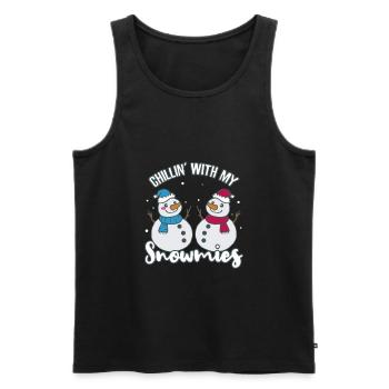Christmas heartbeat Christmas holiday season - Men's Premium Organic Tank Top - black - Front - Michal (187cm)
