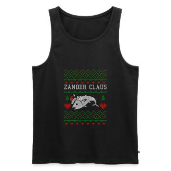 Angeln Angler Weihnachten Fischen Fischer Fisch - Männer Premium Bio Tank Top - Schwarz - Vorne - Michal (187cm)