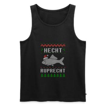 Angeln Weihnachten Angler Fischer - Männer Premium Bio Tank Top - Schwarz - Vorne - AI Model Male 178 light (178cm)