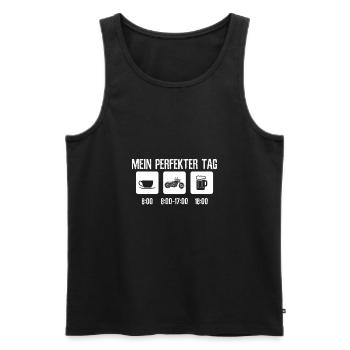 Motorrad Tagesablauf - Männer Premium Bio Tank Top - Schwarz - Vorne - Michal (187cm)