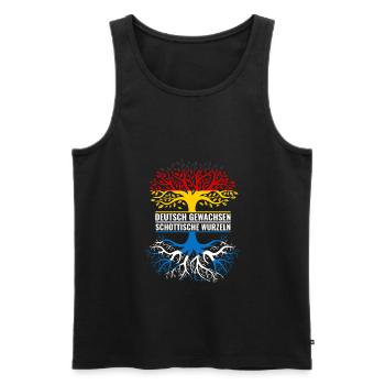 Allemand De l’Ecosse - Débardeur bio Premium Homme - noir - Devant - AI Model Male 178 light (178cm)
