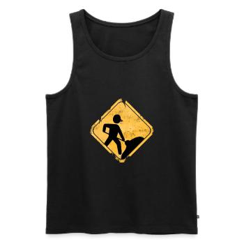 construction worker - Men's Premium Organic Tank Top - black - Front - AI Model Male 178 light (178cm)