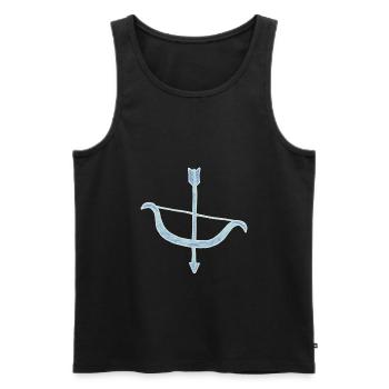 tir à l'arc - Débardeur bio Premium Homme - noir - Devant - AI Model Male 178 light (178cm)