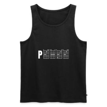 Gitarre Gitarrist Peace Frieden Akkord Gitarrensp - Männer Premium Bio Tank Top - Schwarz - Vorne - Michal (187cm)