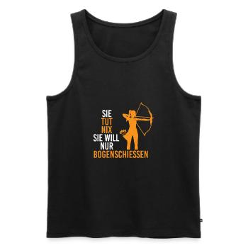 Tut Nix Nur Bogenschießen Bogen Bogenschützen - Männer Premium Bio Tank Top - Schwarz - Vorne - AI Model Male 178 light (178cm)