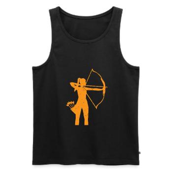 tir à l'arc - Débardeur bio Premium Homme - noir - Devant - AI Model Male 178 light (178cm)