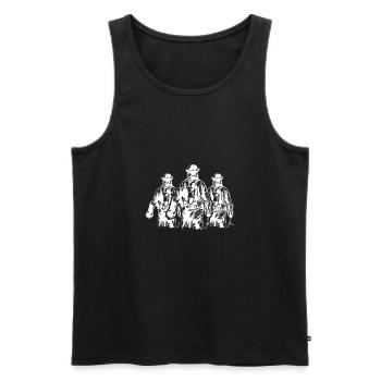 fire Department - Men's Premium Organic Tank Top - black - Front - Michal (187cm)