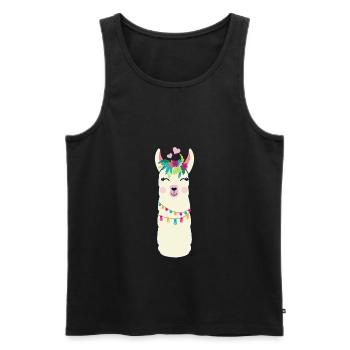 lama - Men's Premium Organic Tank Top - black - Front - AI Model Male 178 light (178cm)