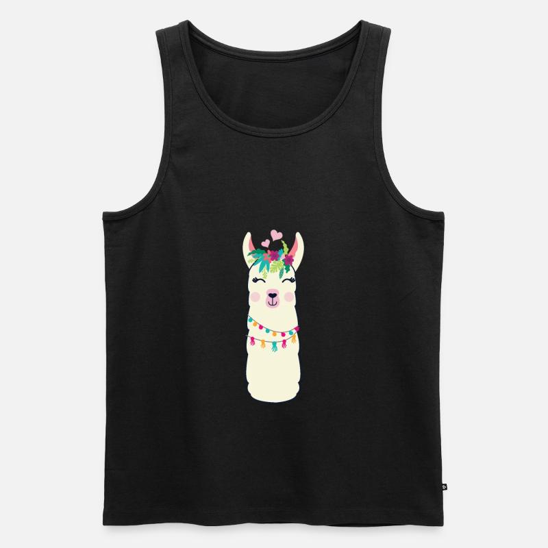 Lama - Männer Premium Bio Tank Top - Schwarz