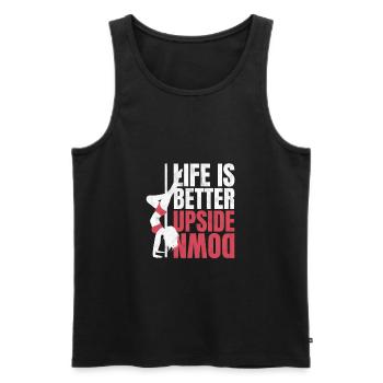 Dance Pole Fitness Geschenk - Männer Premium Bio Tank Top - Schwarz - Vorne - Michal (187cm)