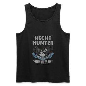 Angeln Angler Hecht Geschenk - Männer Premium Bio Tank Top - Schwarz - Vorne - Michal (187cm)