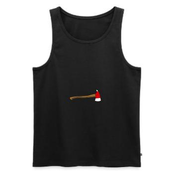 fire Department - Men's Premium Organic Tank Top - black - Front - Michal (187cm)