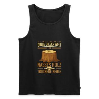 Holzarbeiten Kollegen Werkstatt Holz Holzarbeit - Männer Premium Bio Tank Top - Schwarz - Vorne - Michal (187cm)